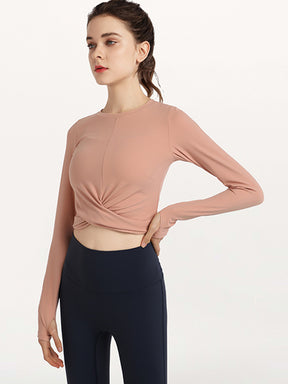 裾ねじり長袖シャツ