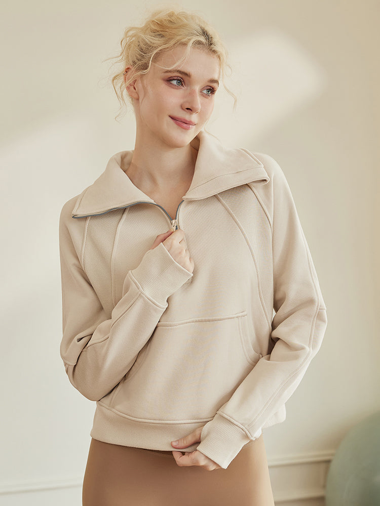 秋冬厚手 ハーフジップ スウェット