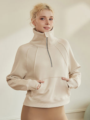 秋冬厚手 ハーフジップ スウェット