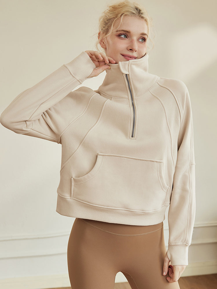 秋冬厚手 ハーフジップ スウェット