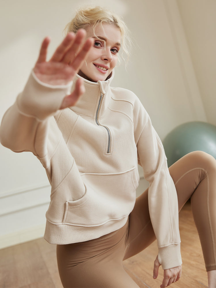 秋冬厚手 ハーフジップ スウェット