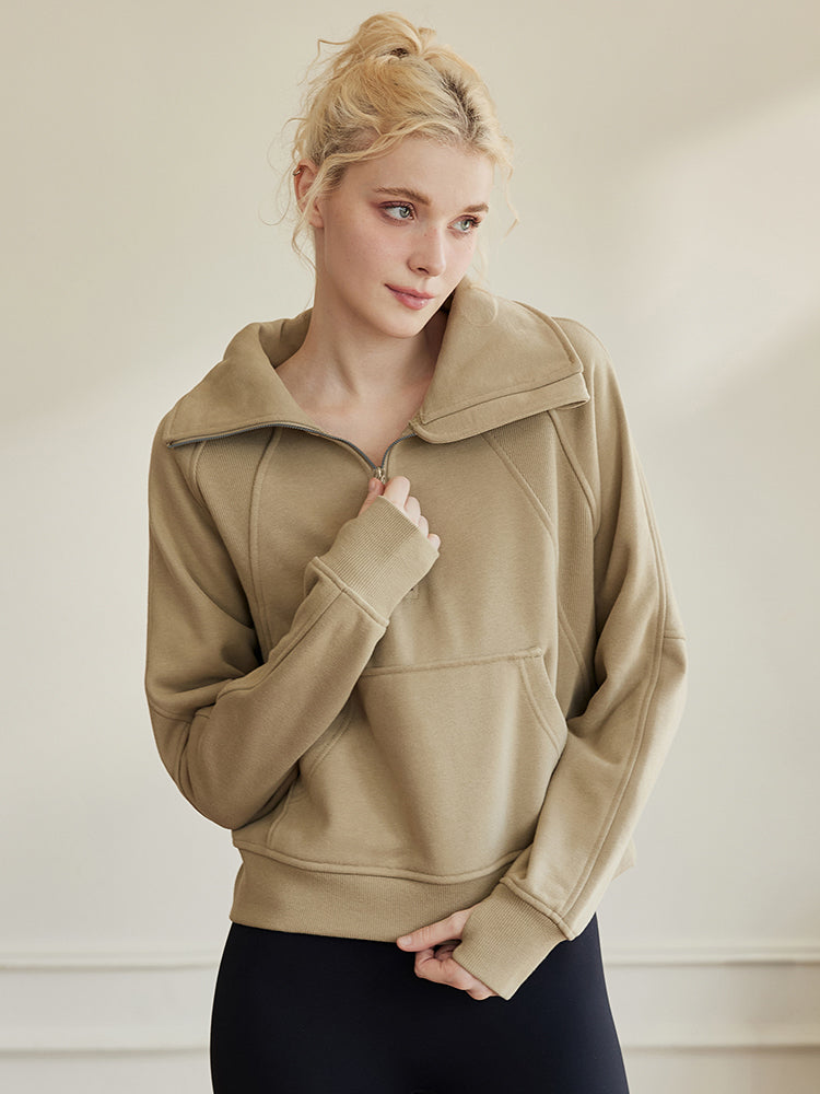 秋冬厚手 ハーフジップ スウェット