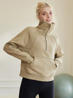 秋冬厚手 ハーフジップ スウェット