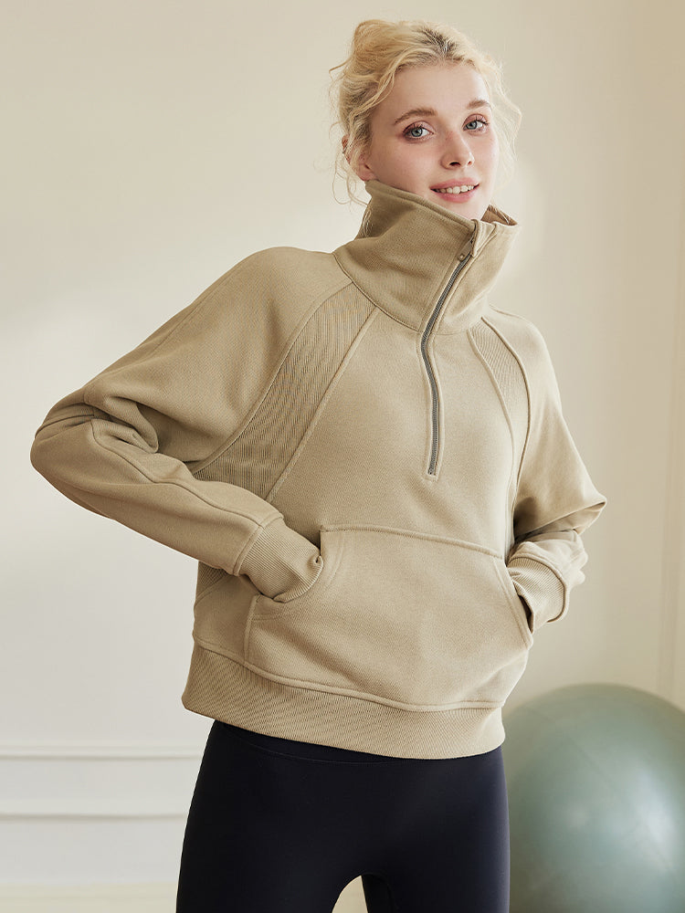 秋冬厚手 ハーフジップ スウェット