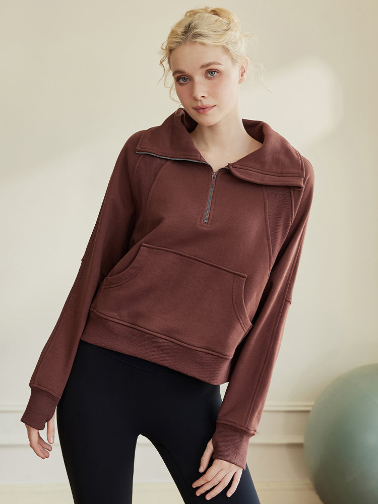 秋冬厚手 ハーフジップ スウェット