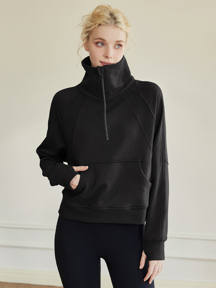 秋冬厚手 ハーフジップ スウェット