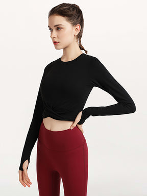 裾ねじり長袖シャツ