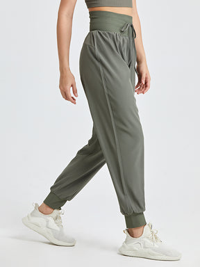 ハイウエストジョガーパンツ 接触冷感素材 UVカット