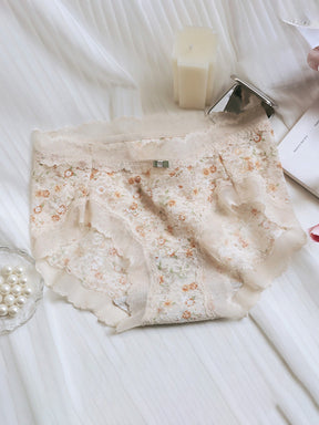 LIKEWILLOW 花柄 総レースショーツ　はきこみ丈ふつう