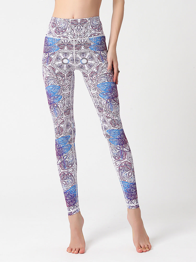 プリント柄 レギンス ヨガレギンス 花柄 スポーツタイツ6