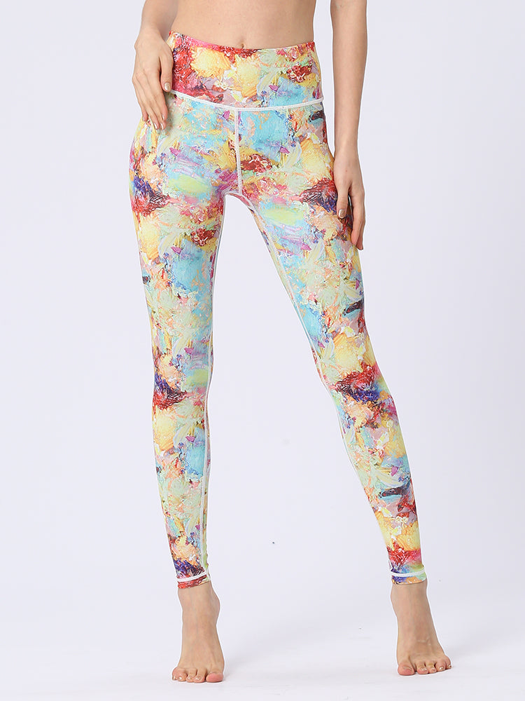 プリント柄 ヨガレギンス 美尻 ヨガパンツ 花柄 ハイウエスト2