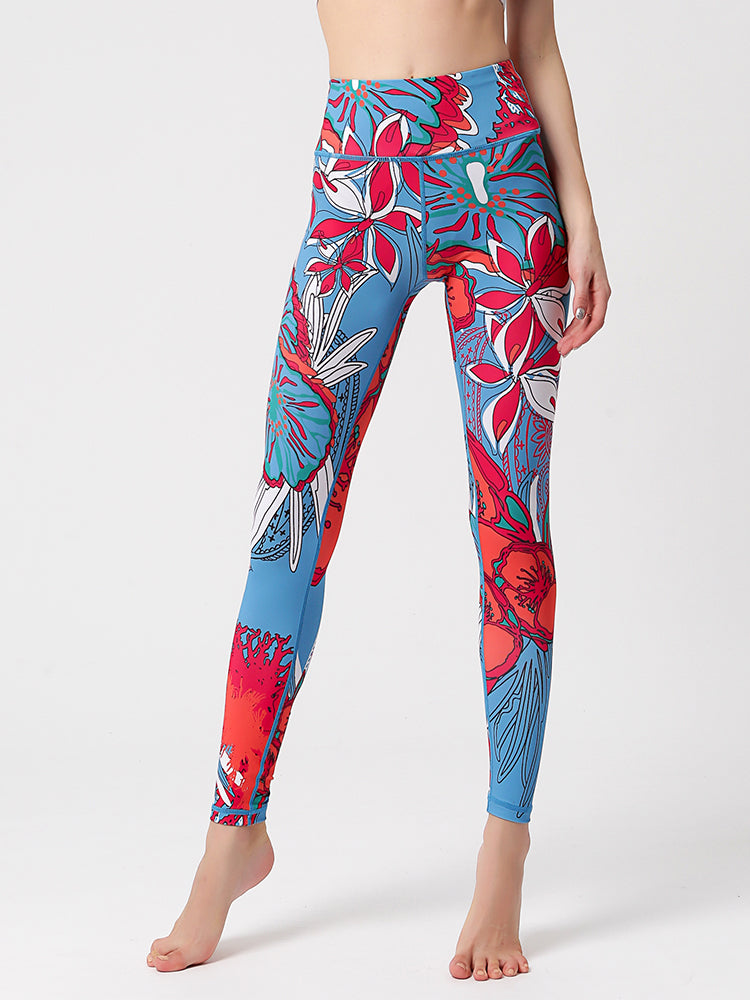 プリント柄 ヨガレギンス 美尻 ヨガパンツ 花柄 ハイウエスト6