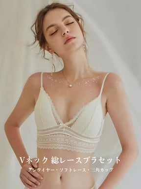 LIKEWILLOW Vネック 総レースブラセット