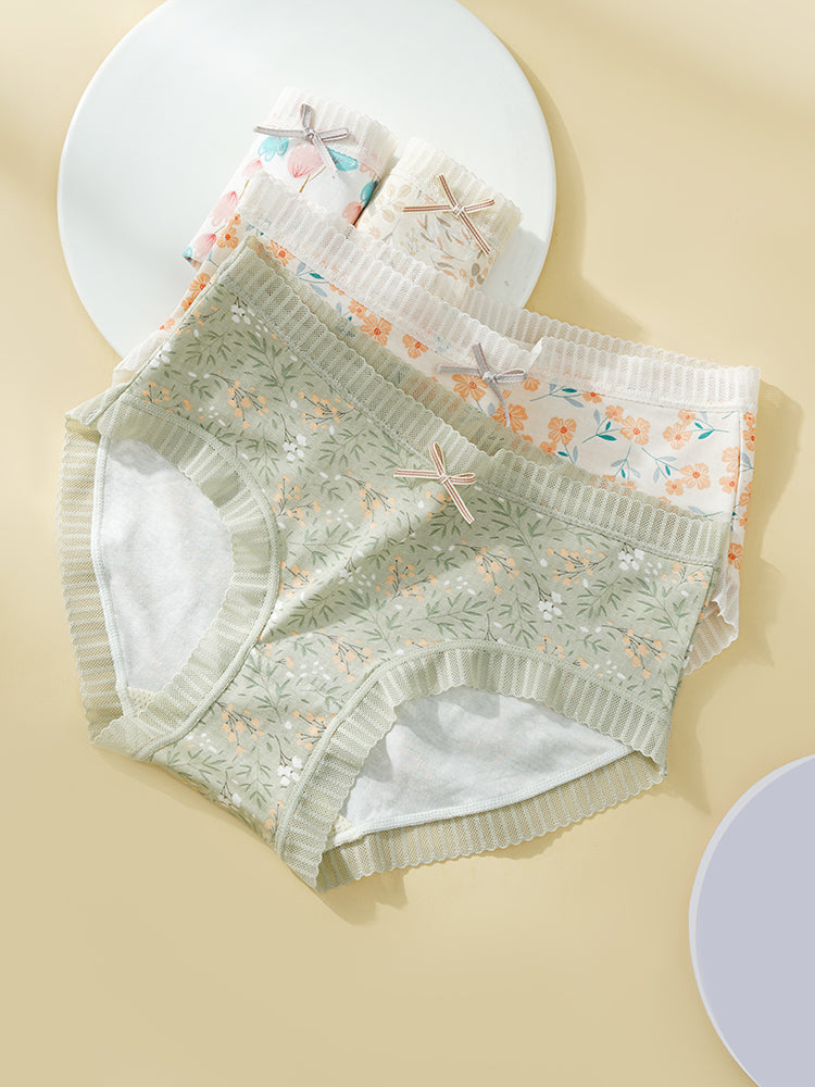 可愛い 花柄 通気性 パンティ