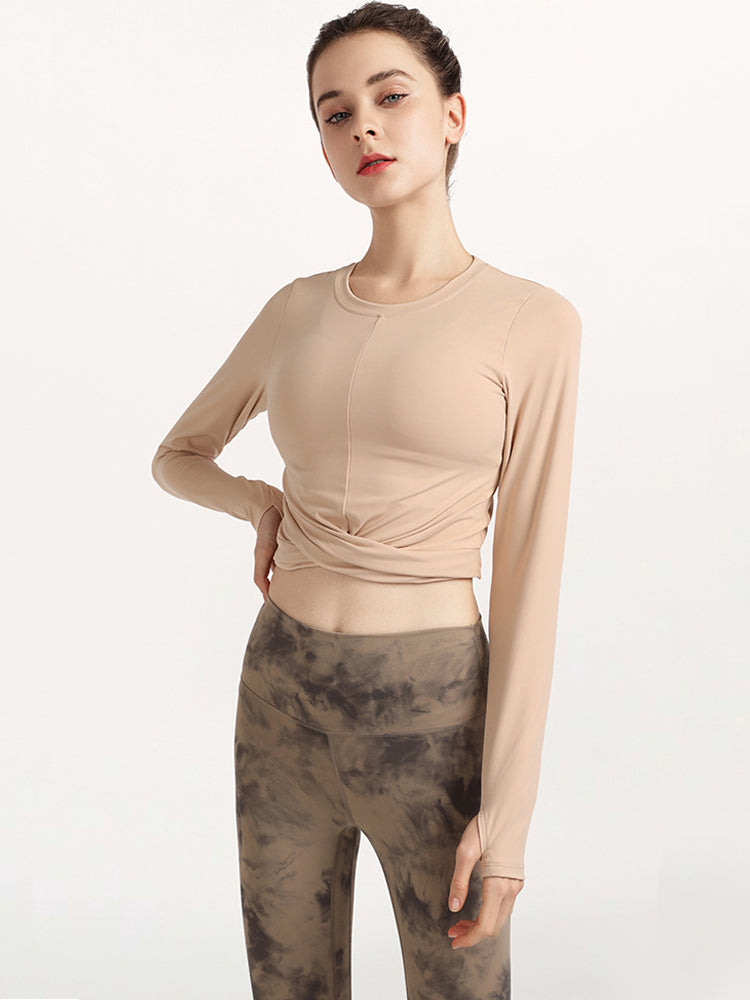 裾ねじり長袖シャツ