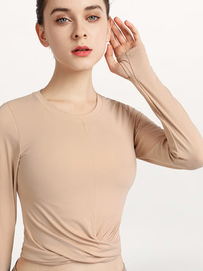 裾ねじり長袖シャツ