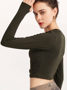 裾ねじり長袖シャツ