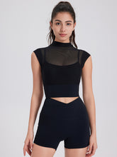 メッシュ 通気性 フェイクレイヤード パッド付き ブラトップ