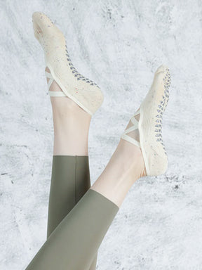 ヨガ ソックス 五本指 クロスデザイン 滑り止め付き