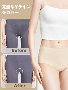 シームレスヨガショーツ ヨガレギンス専用ショーツ クロッチパッド付き