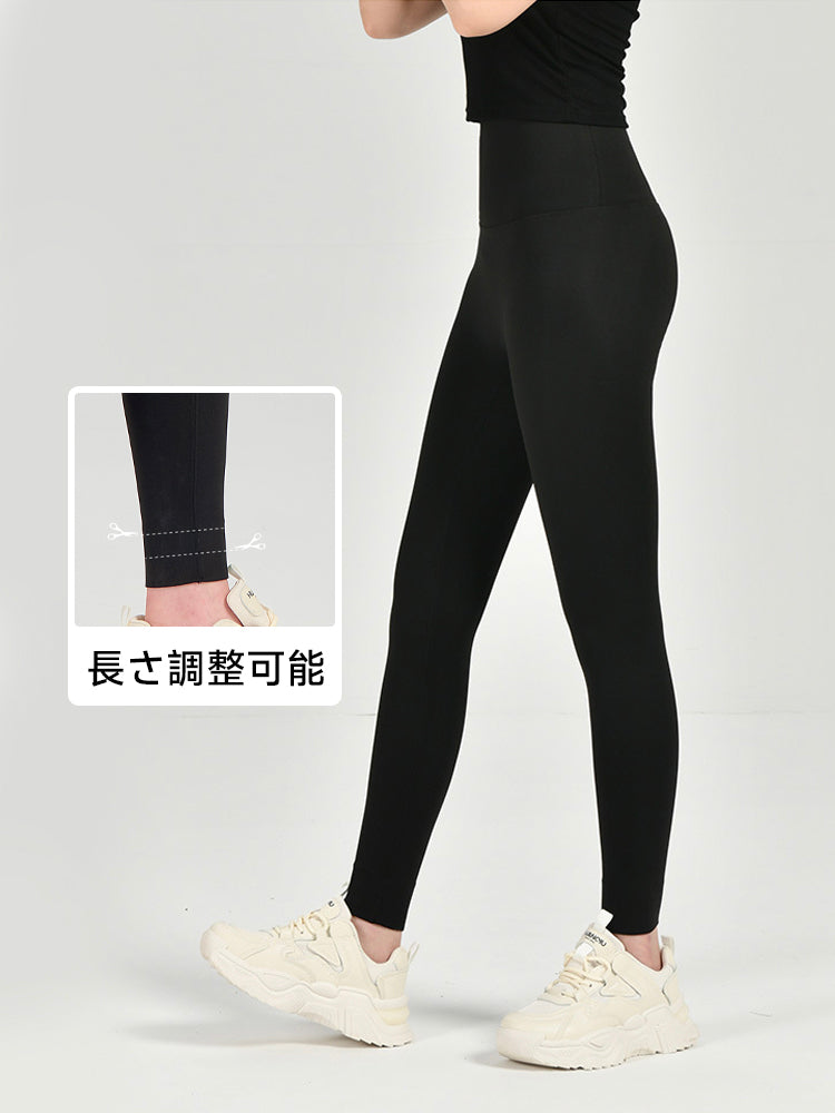 秋冬 中厚 ハイウェスト 裏起毛レギンス