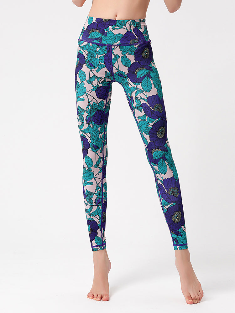 プリント柄 ヨガレギンス 美尻 ヨガパンツ 花柄 ハイウエスト11