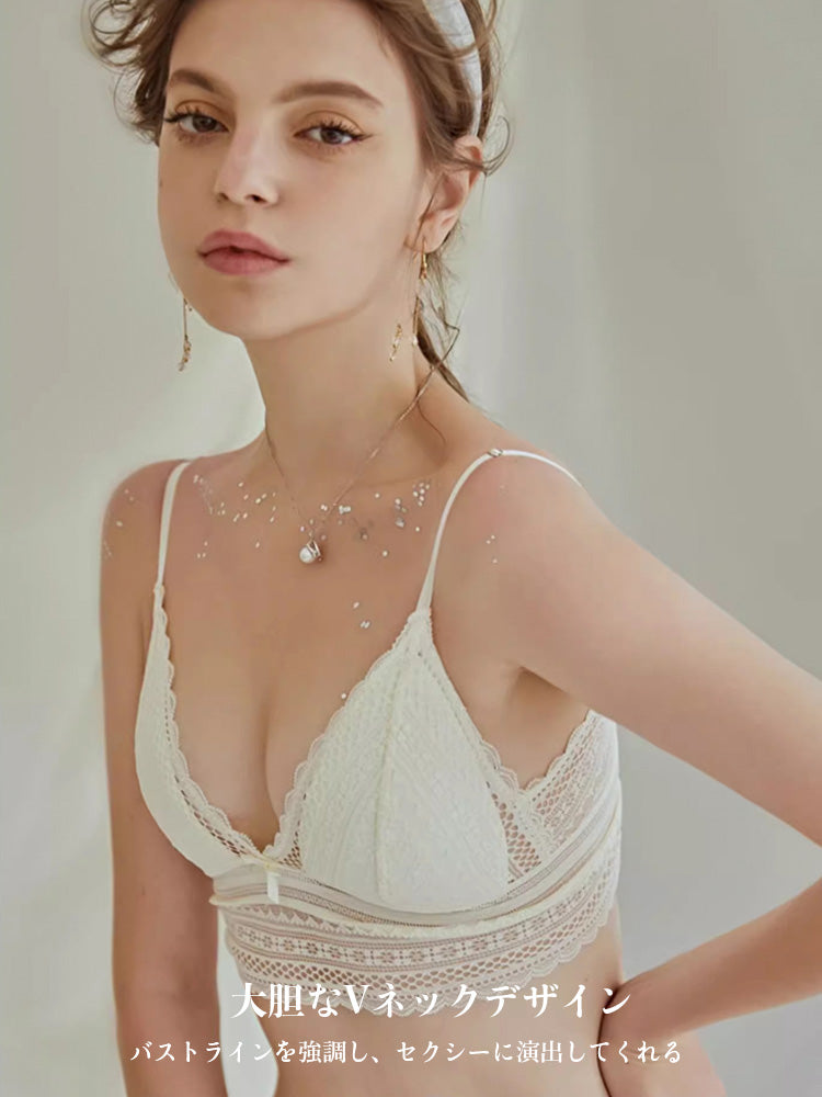 LIKEWILLOW Vネック 総レースブラセット