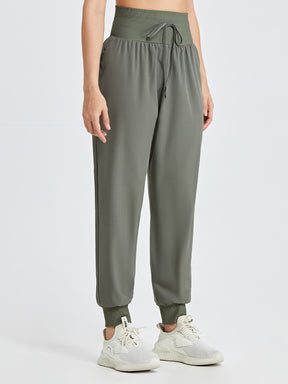 ハイウエストジョガーパンツ 接触冷感素材 UVカット