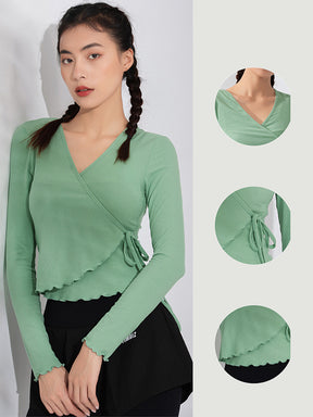 フリルカフス 速乾 羽織り ヨガトップ