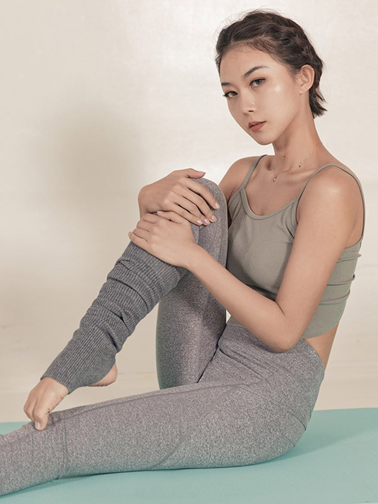 ヨガソックス 厚手 リブニットレッグウォーマー ダンス バレエ ピラティス 靴下　