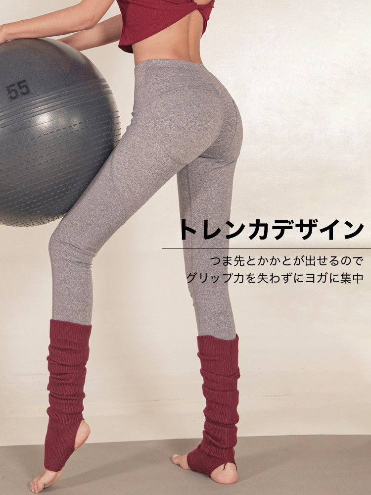 ヨガソックス 厚手 リブニットレッグウォーマー ダンス バレエ ピラティス 靴下　
