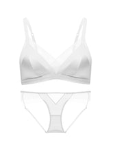 LIKEWILLOW 光沢感ワイヤレス 通気ブラ＆ショーツ