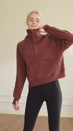 秋冬厚手 ハーフジップ スウェット