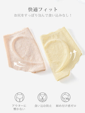 LIKEWILLOW レース花柄 蒸れにくい 無縫製ショーツ