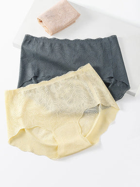 LIKEWILLOW レース花柄 蒸れにくい 無縫製ショーツ