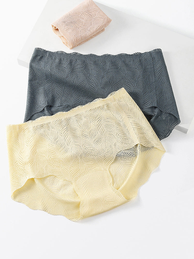 LIKEWILLOW レース花柄 蒸れにくい 無縫製ショーツ